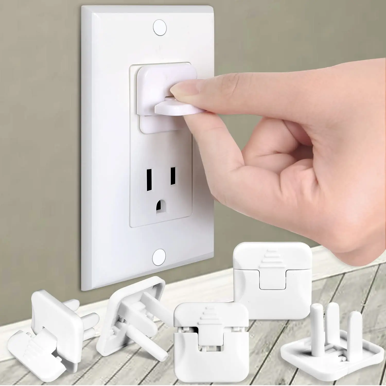 Childproof Outlet Covers for Babies 0-3 Years, 38 Count Value Pack, White Square Shape Design for Electrical Safety and Baby Proofing
