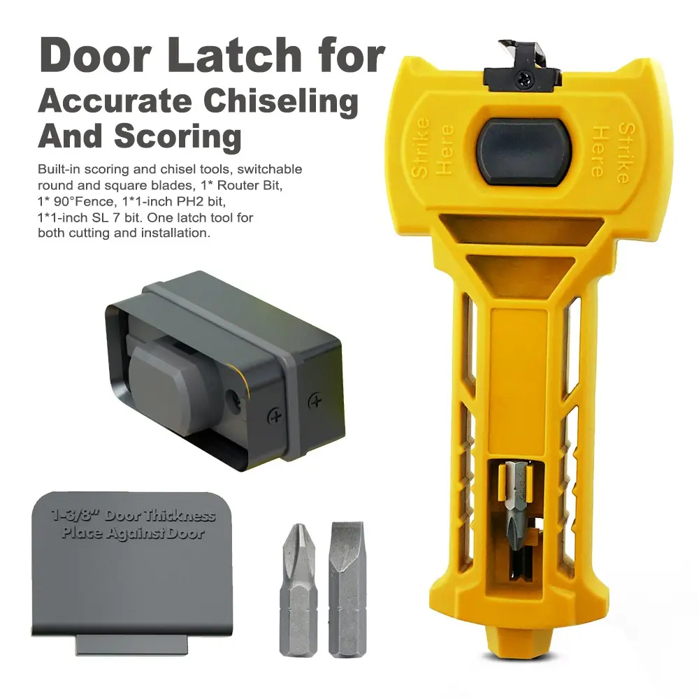 Professional Precision Lock Slot Tool Kit, Ideal for Square and Round Latch Installation on 1-3/8 and 1-3/4 Inch Door Panels