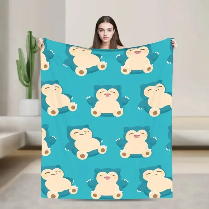 Snorlax More Sleep Please Blanket  Warm Fluffy Plush Throw Blanket For Couch Chair Picnic Flannel Bedspread Bed Cover