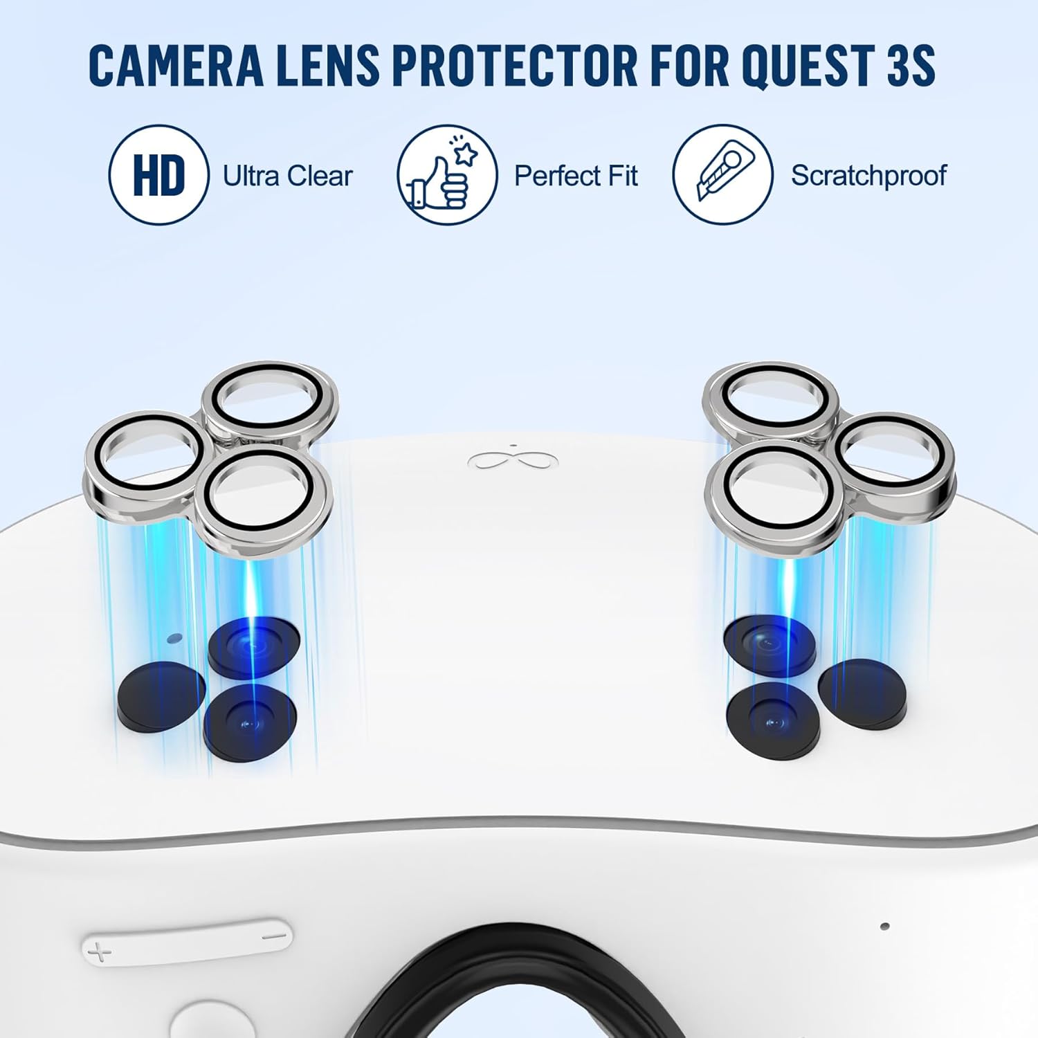 Cover Set Compatible with Meta/Oculus Quest 3s Accessories,   Cover, Controller Grip Cover, Camera Lens Protector, VR Shell Cover, Protective Lens Cover, Not Fit Quest 3