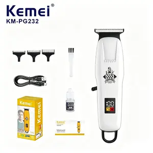 Professional Wireless Electric Hair Clipper Km-Pg232,  Close Gapping，USB Rechargeable,Lithium-Ion， Adjustable Blade Guard, LED Display, Skin-Safe，Portable for Travel and Home Use, Digital Display Trimmer