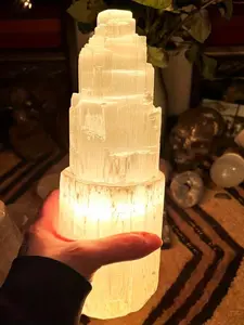 Premium Selenite Crystal Tower, Natural Himalayan Arsenite Quartz, Plaster Towers, Good Light Transmission, Home Decor Ornaments