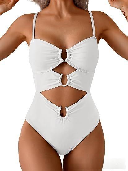 1 Piece Swimsuit for Women Ring Linked Sexy Bathing Suit Cutout Swim Suit Swimwear Swimsuits Beachwear,Swimsuits Slimming Bikini Swimwear