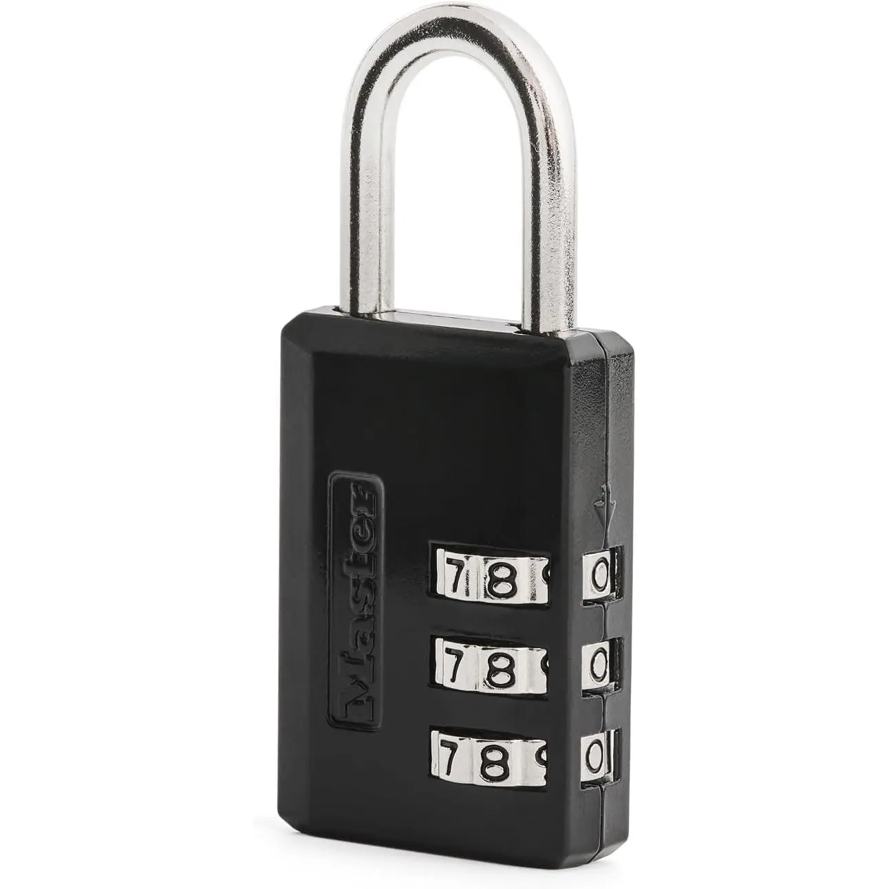 Black Combination Padlock, Indoor Gym Locker Lock with Customizable 3-Digit Code for Luggage, Backpacks, Cabinets, 647D