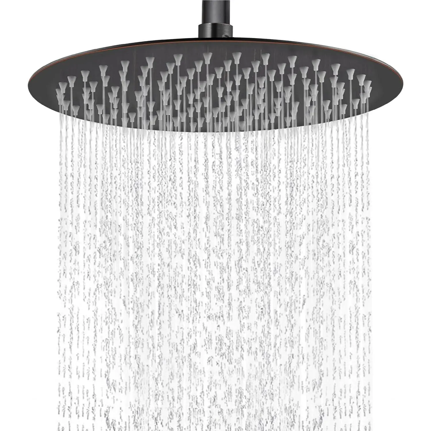 Round Rainfall Shower Head High Pressure Stainless Steel Waterfall Large Rain Shower Head Ultra Thin Design,Oil Rubbed Bronze 12 Inch