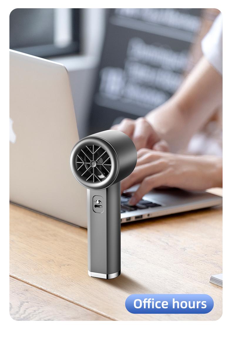 Portable Handheld Turbo Fan, 100-Speed Stepless Adjustable, 13000RPM High-Speed Motor, 7.6m/s Powerful Airflow, USB Rechargeable Mini Fan with LED Digital Display, Long-Lasting Cooling for Travel, Office, Outdoor Activities, Summer Gift