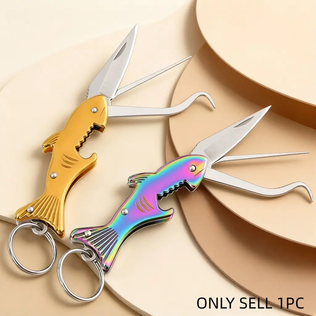 1pc Ultra-Light Multi-Functional Portable Tool, Creative Bottle Opener, High Hardness Blade, with Hook, Dental Pick, Oral Care Cleaner, Durable Daily Use Tool, Great Gift