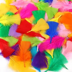 Soarer Colorful Craft Turkey Feathers - 300pcs 3-5inch Colored Feathers for DIY Crafts,Wedding Home Party Decorations,Dream Catcher Supplies(Turkey Colorful)