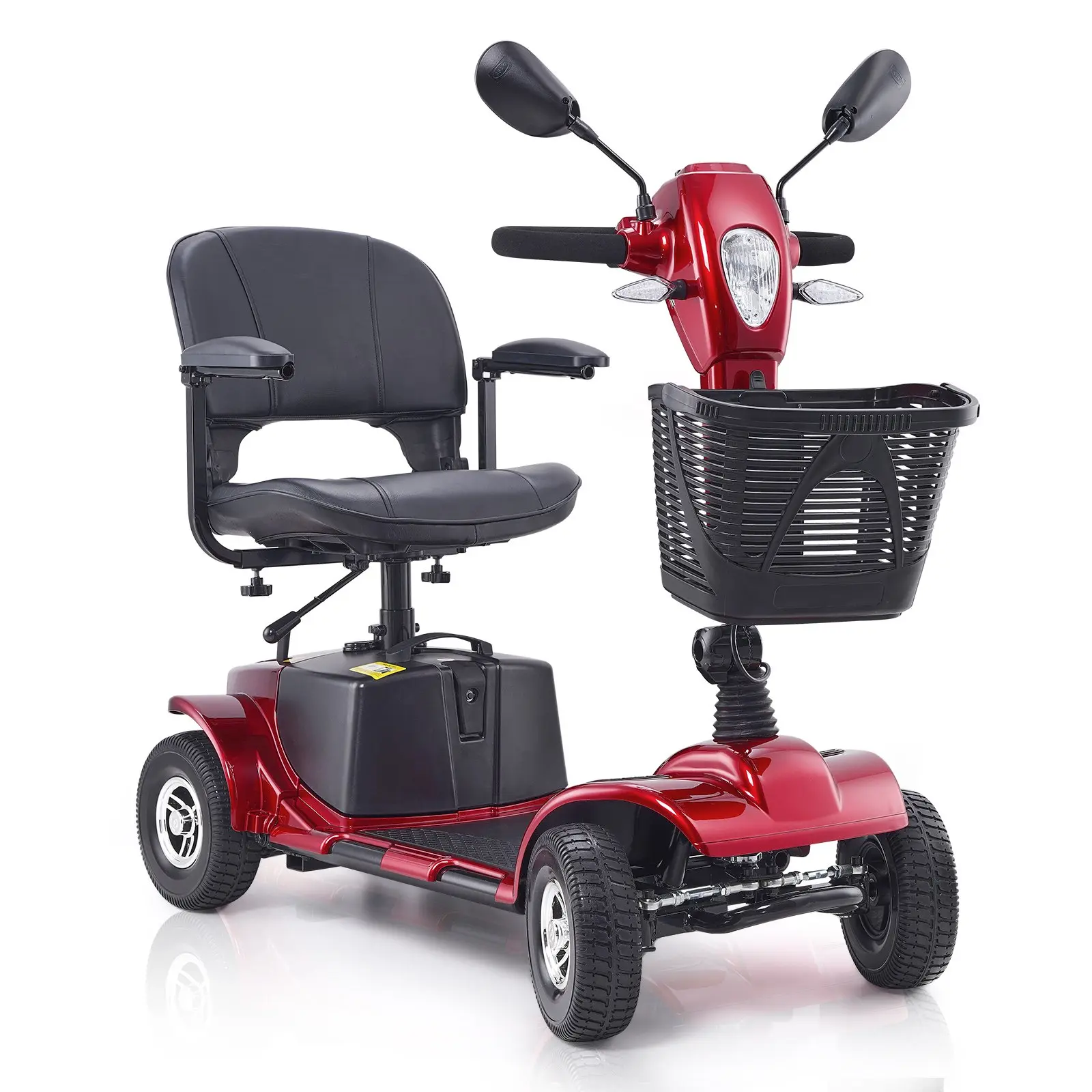 VEVOR Heavy-Duty 4 Wheel Mobility Scooter for Adults & Seniors - Folding Electric Powered Mobility Scooter & 12 Mile Long Range, All Terrain Travel Scooter with 9° Climbing Capacity, 265lb Capacity
