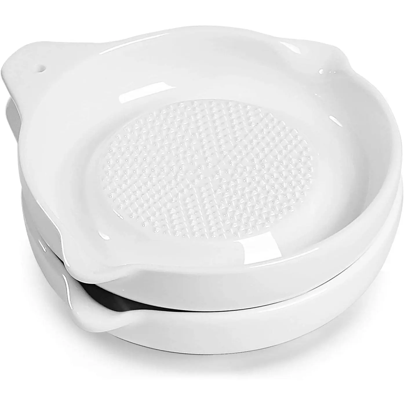 Ceramic Grater Plate for Ginger, Garlic, Onion (5.5" x 2 Pieces)