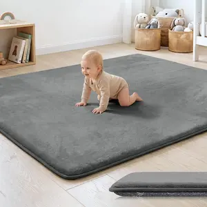 1.3" Thick Baby Floor Play Mat 50x50, Basic Padded Foam Mat for Tummy Time Crawling, Non Slip Cushioned for Babies Toddlers Infants Kids (Dark Grey)fidget toys