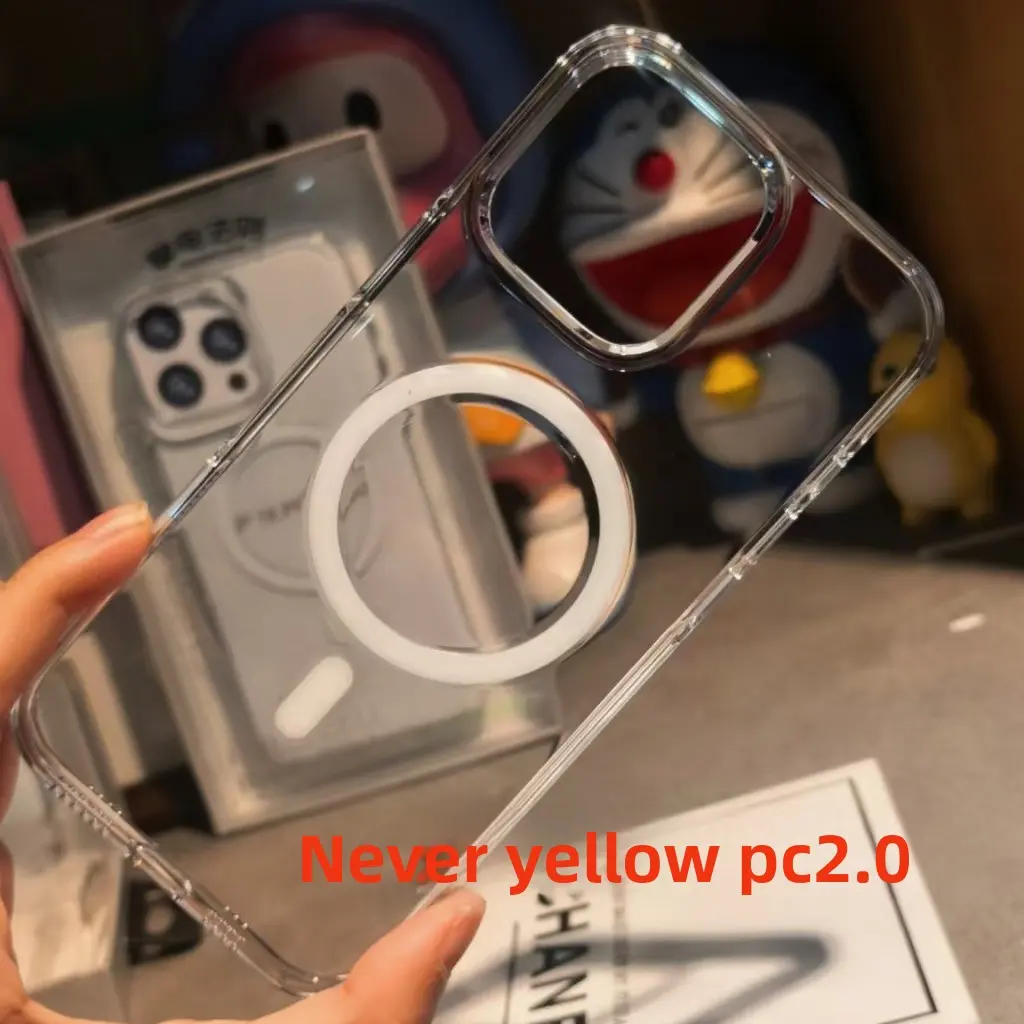 Palm Power Law Crystal Porcelain Touch Control PC2.0 Transparent Magnetic Case for Apple 16 Pro Max 15 Phone