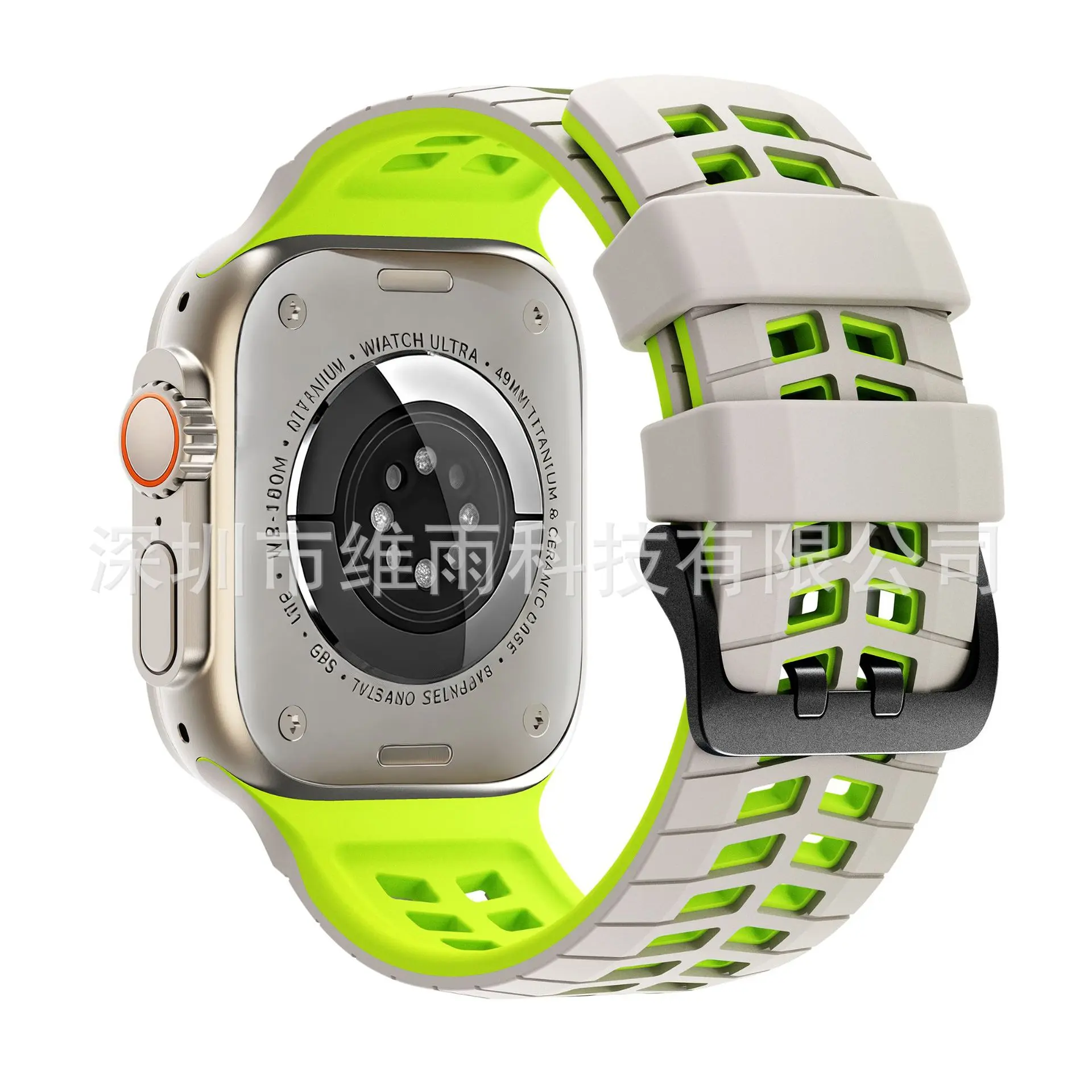 Adjustable Dual-Color Double-Hole Replacement Band for Apple Watch Ultra 2, 45/46/49MM Flexible iWatch Wrist Strap for Gym Training and Everyday Wear Wearable