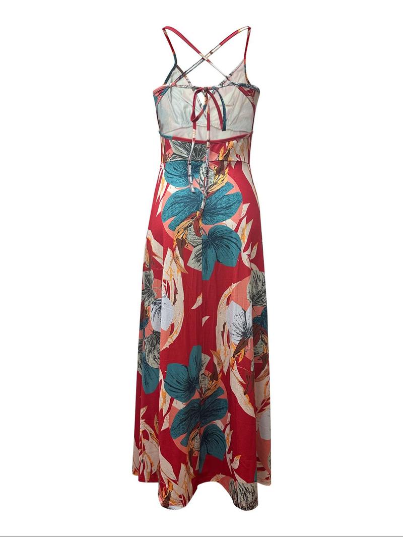 Women's Cami Dress, Boho Fashion Casual Sleeveless Long Dress for Beach Holiday Vacation, Ladies Summer Clothes