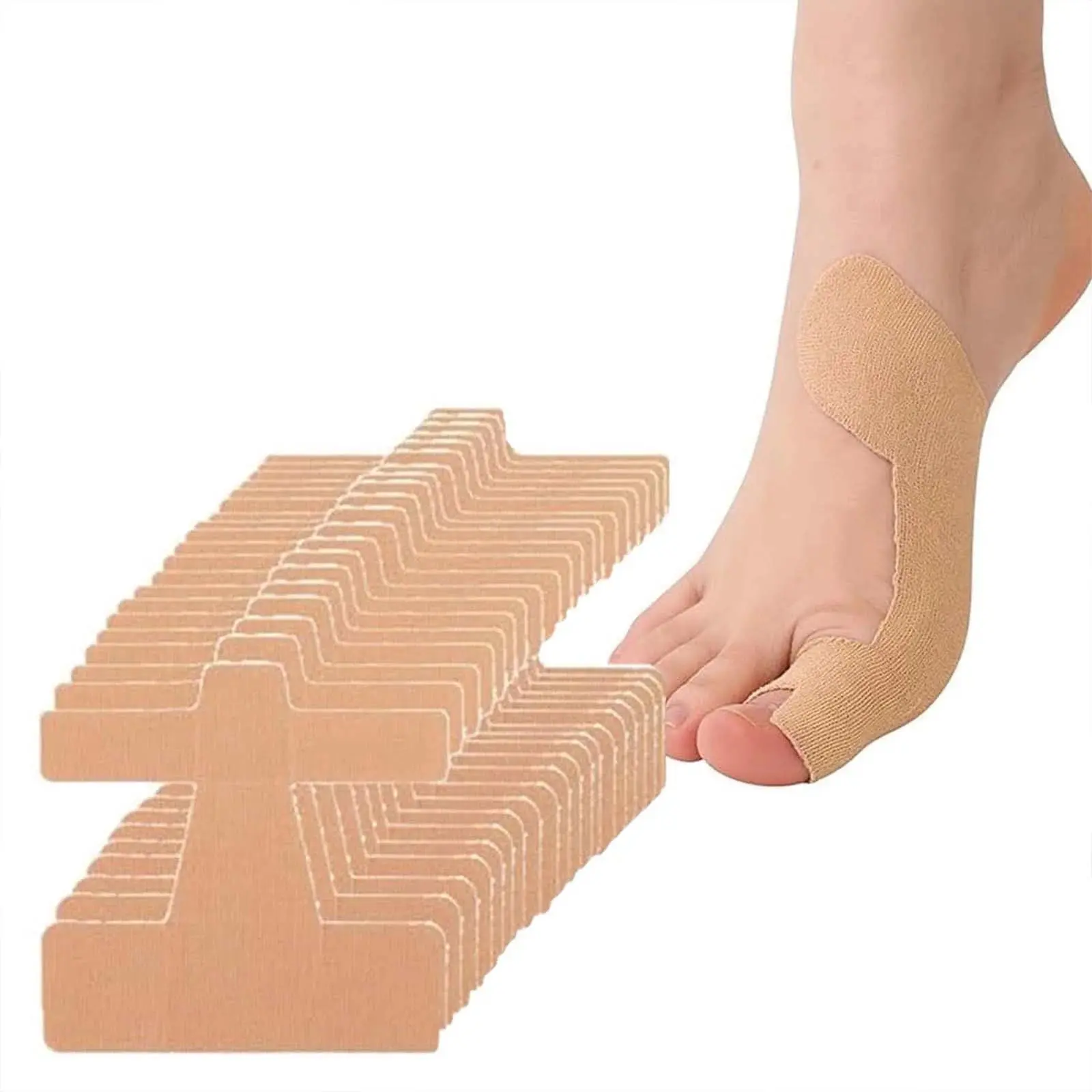 20Pcs Breathable Bunion Corrector Kinesiology Tape, Waterproof Big Toe Alignment Sticker, Elastic Foot Support Patch, Pain Relief Patch for Toe Alignment Foot Support