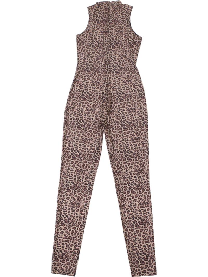 Women's Leopard Print Jumpsuit, Skinny Jumpsuit, Fashion Casual Sexy Jumpsuit for Daily Outdoor Wear, Women Jumpsuits for Summer