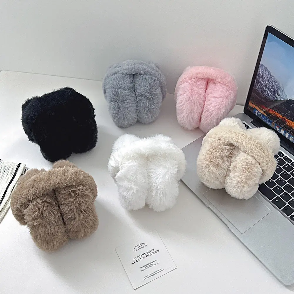 Faux Rabbit Fur Cross Knotted Earmuff Headband Warm Plush Hair Hoop Women Autumn Winter Cold Weather Ear Warmer Faux Rabbit Fur Cross Knotted Earmuff Headband Warm Plush Hair Hoop Women Autumn Winter Cold Weather Ear Warmer