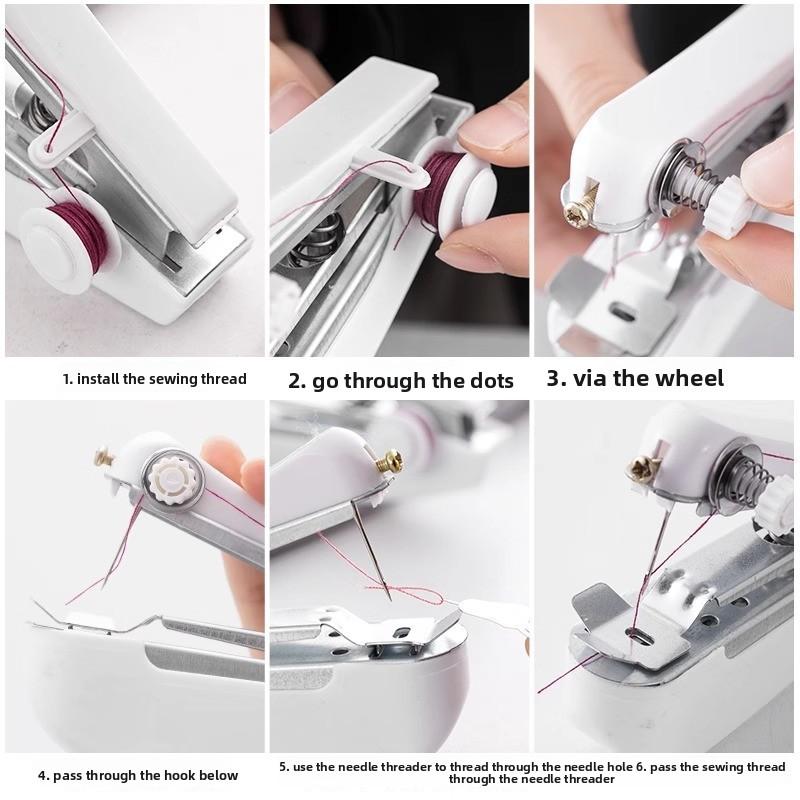 Portable Manual Mini Sewing Machine for Home Handheld Simple Sewing Machine for Clothes Pocket Sized Small Tailoring Machine