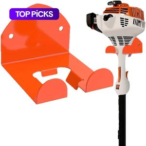 heavy-duty steel weed trimmer wall rack, organize your garage with metal tool storage, garden tool organizer, ideal for lawn mower and hedge trimmer