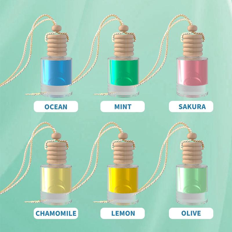 6-Pack Christmas Car Essential Oil Aromatherapy – Suspended Air Freshener for Cars & Homes, Natural Auto Interior Diffuser (Unisex) – Durable for Holiday Drives