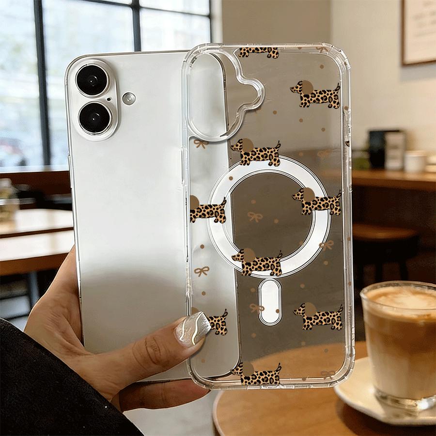 Dog Bone Pattern Magnetic MagSafe Snap Case for iPhone 17/16 Pro Max 15 Pro 14 13 12 Mini 11 XR XS Plus SE Shockproof Slim Protective Cover