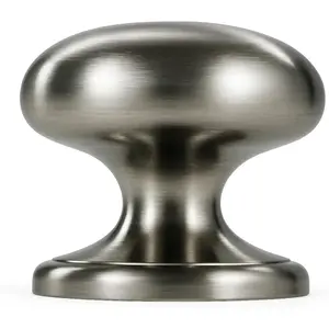 trust4care 4-Pack Large Brushed Satin Nickel Bi-fold Closet Door Knobs with Wide Base, Round Brass Wardrobe Folding Kitchen Cabinet Knobs, 1-1/2 Inch Furniture Pantry Drawer Pulls Handles