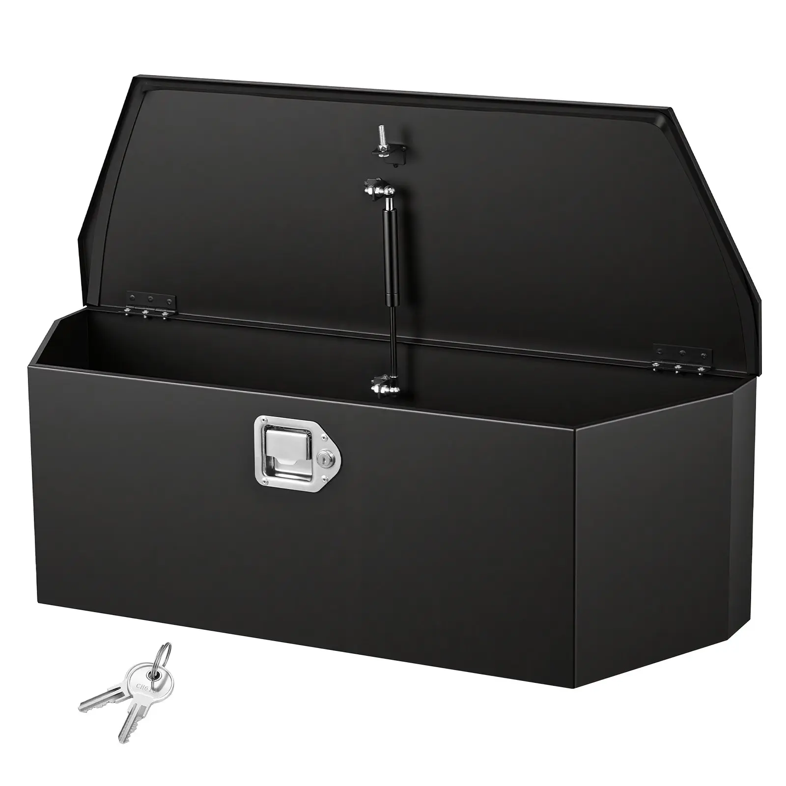 VEVOR Trailer Tongue Box, 36" x 12.3" x 12" Steel Trailer Tongue Tool Box, Heavy Duty Storage Organizer with Lock and Keys, Utility Tool Chest for Pickup Truck Bed, RV, SUV, Off-Road Vehicle, Black