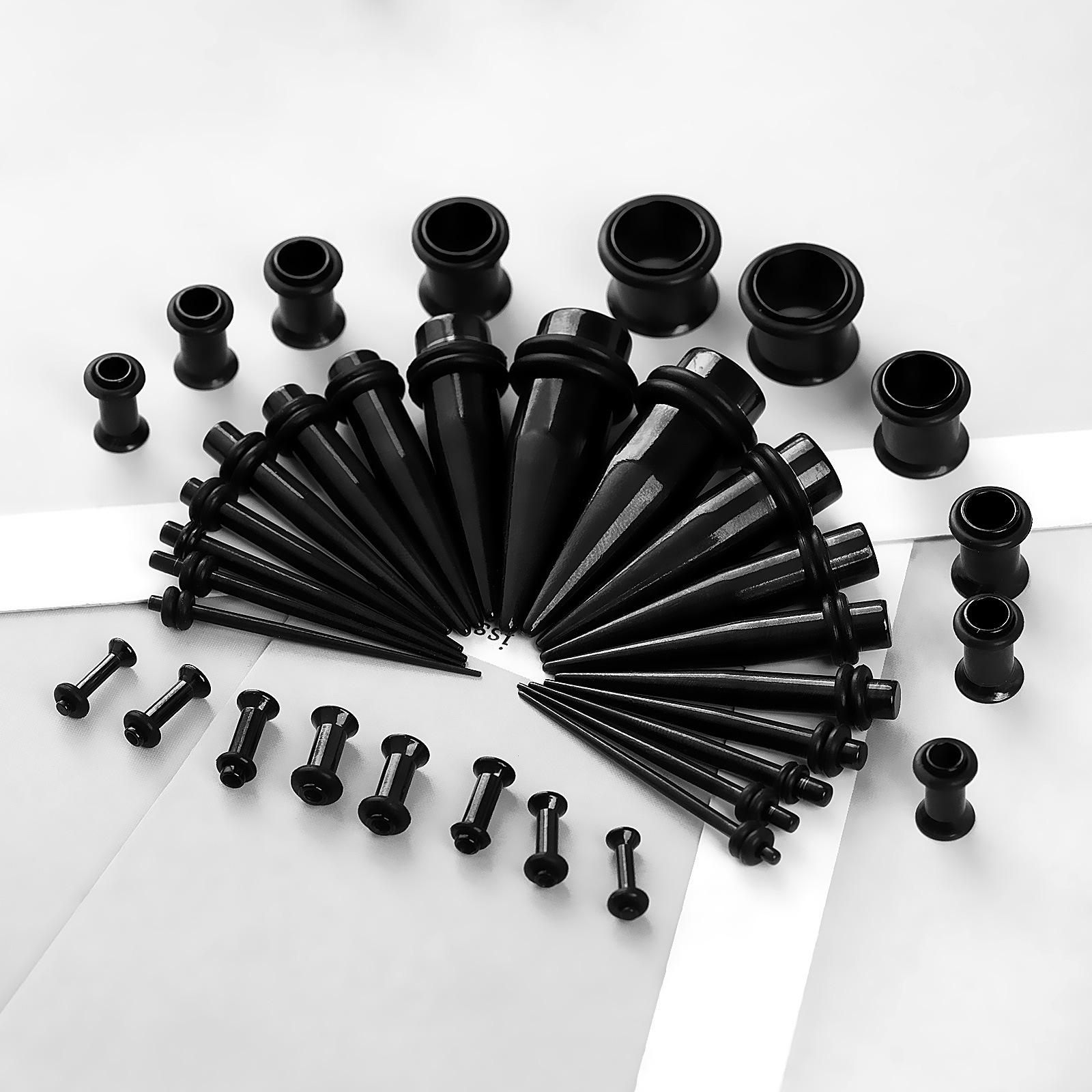 316L Stainless Steel Ear Stretching Kit, 14G-00G Ear Gauges Tapers Set with Ear Tunnels O-Rings, Hypoallergenic Ear Stretching Jewelry for Women Men