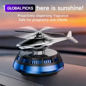 Solar-Powered Helicopter Car Air Freshener, Rotating Aromatherapy Diffuser Ornament, Dashboard Interior Accessories for Car and Home Decor