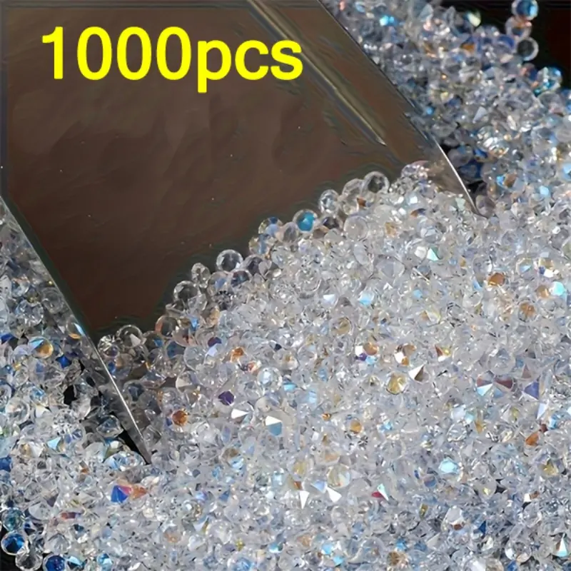 1000pcs Colorful Round Crystal Decorations, Ornaments, Synthetic Gemstones for Table Centerpieces, Vase Fillers, Wedding, Valentine's Day, Party Decor, Home Decoration Supplies