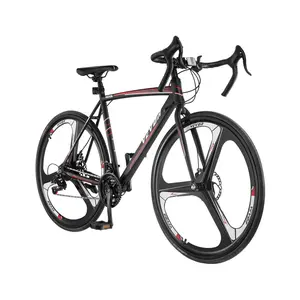VEVOR Road Bike, 700C Wheels Racing Bike, SHIMANO 21 Speeds Drivetrain System City Commuter Road Bicycle, Urban Adult Sport Bike with Carbon Steel Frame, Drop Bar, Disc Brake, for Men and Women