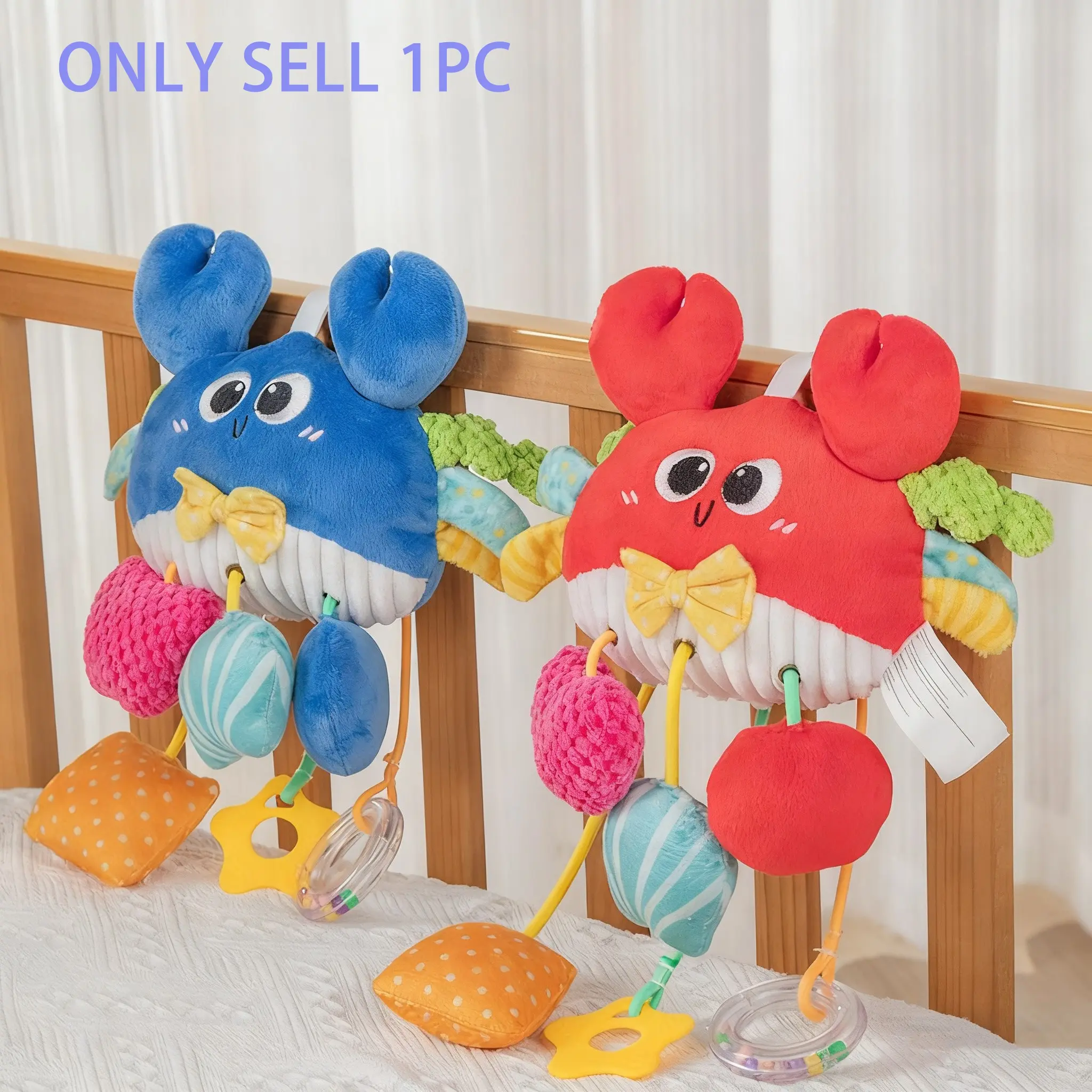 Crayfish Cradle Hanging Toy with Car Seat Attachment, Baby Stroller Toy, Infant Soothing Toy, Suitable for Newborn, Boys & Girls 0-12 Months