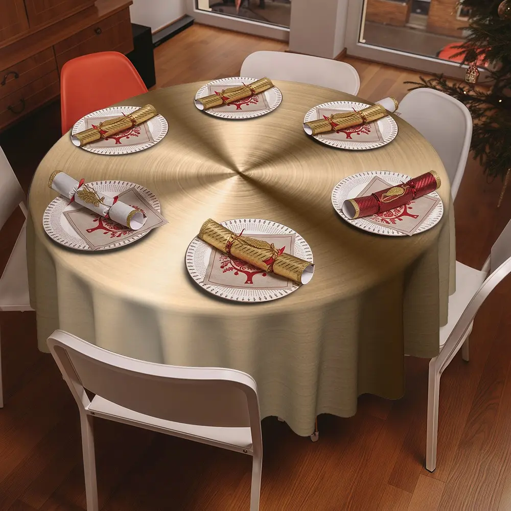 Vintage Farmhouse Round Tablecloth, 100cm/140cm/180cm, Thickened Polyester Velvet, Kitchen Dining Living Patio Outdoor Decor, Party Gift
