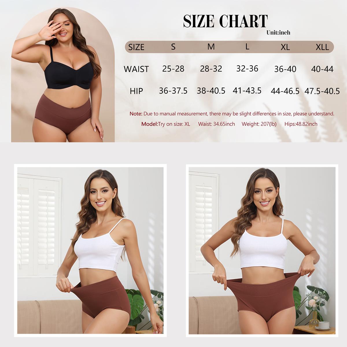 LEVAO Women's High Waist Cotton Underwear Soft Comfy Brief Stretch Ladies Full Coverage Panties 5/10 Pack S-XXL LEVAO Women's High Waist Cotton Underwear Soft Comfy Brief Stretch Ladies Full Coverage Panties 5/10 Pack S-XXL