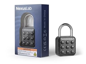 Padlock, Locker Lock, Gym Lock with TUYA App, IP67 Waterproof, 10 Fingerprints, Stainless Shackle for School Locker, Fence, Gym Locker & Gatres