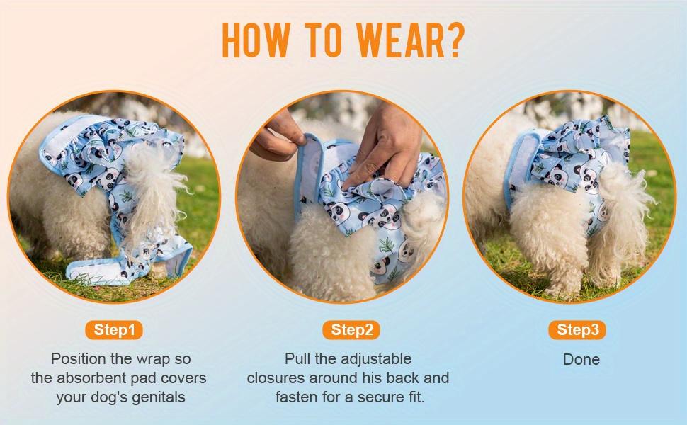 Reusable Washable Female Dog Diapers - High Absorbency and Leak-Proof for Puppies and Adult Dogs - Perfect for House Training and Incontinence