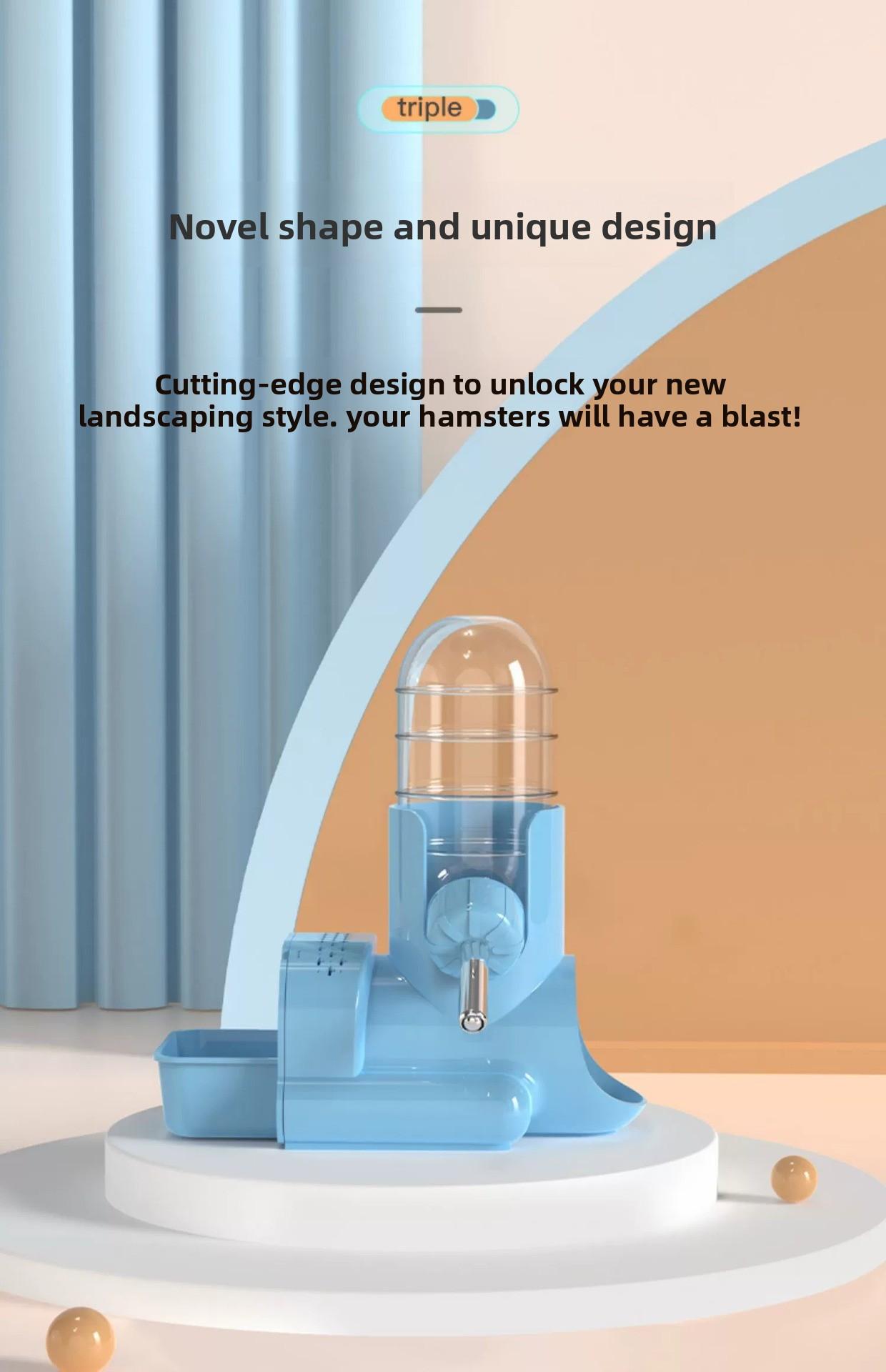 Automatic Hamster Water Bottle with Leak-Proof Ball Dispenser for Rabbit Guinea Pig Hydration Drinker Cage Supplies Small Pets