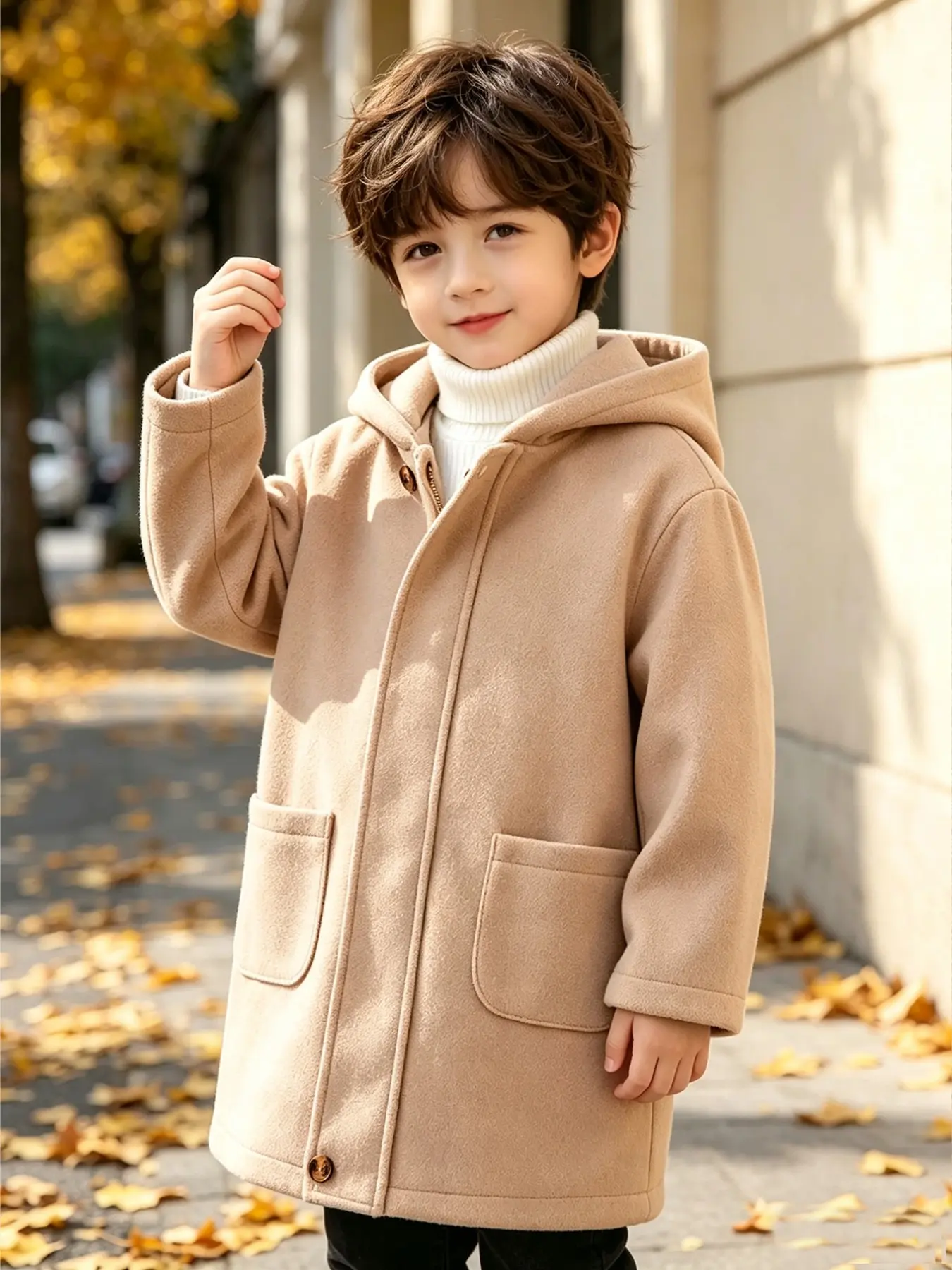 Simple And Retro Spring, Autumn And Winter Children's Hooded Coat Jacket - Boys And Girls' Warm Casual Coat For School, Autumn Excursions, Festival Outings, Daily Wear - A Stylish, Comfortable And Versatile Top For Daily Outfits