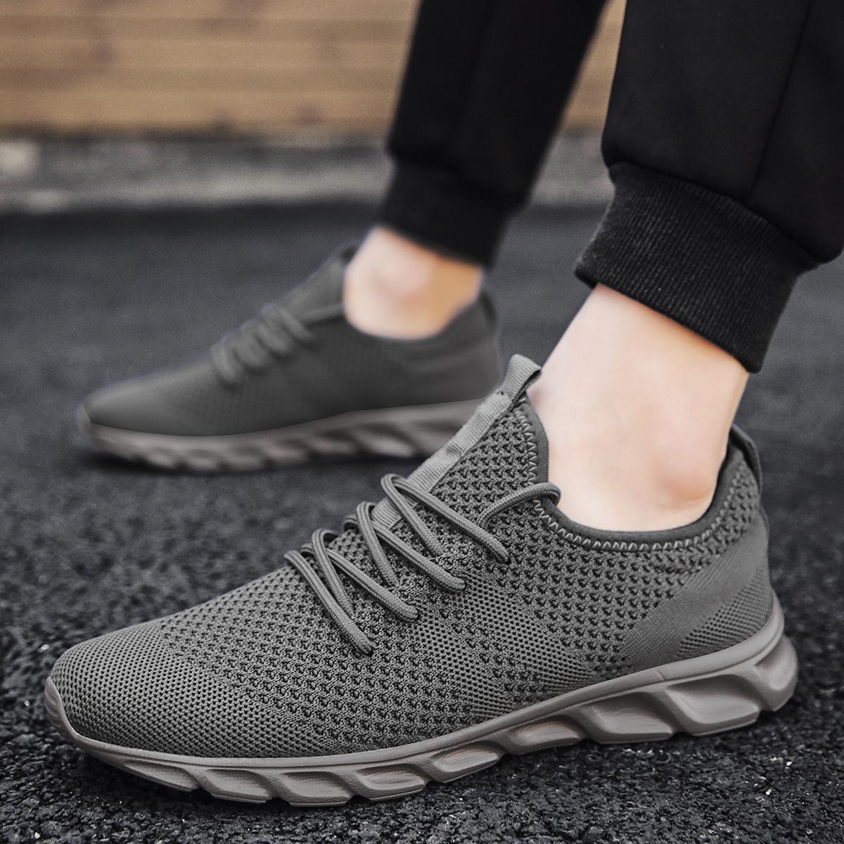 Casual Running Sport Shoes For Men's Outdoor Mesh Light Weight Breathable Athletic Fashion Sneakers Non Slip Walking Gym Shoes SpringStatements