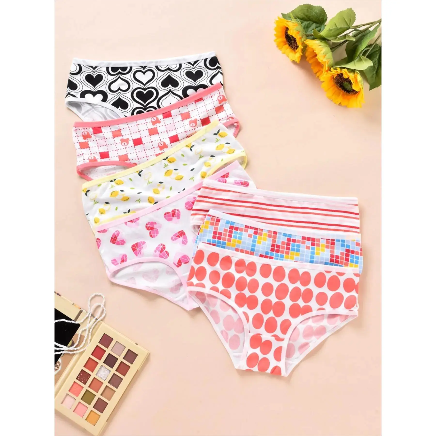 Women's 7-Pack Knicker Set, Cute Casual Underwear with Playful Prints for Adults, Lightweight Soft Stretch for Lounging & Daily Wear, All Seasons, Full-Coverage