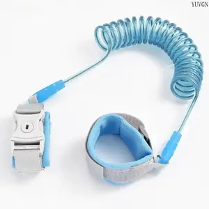 2m Lockable Spring Wrist Leash - Anti-Lost Safety Strap with Rotating Lock Head, Key Clip, Travel-Friendly for Outdoor Sports Use