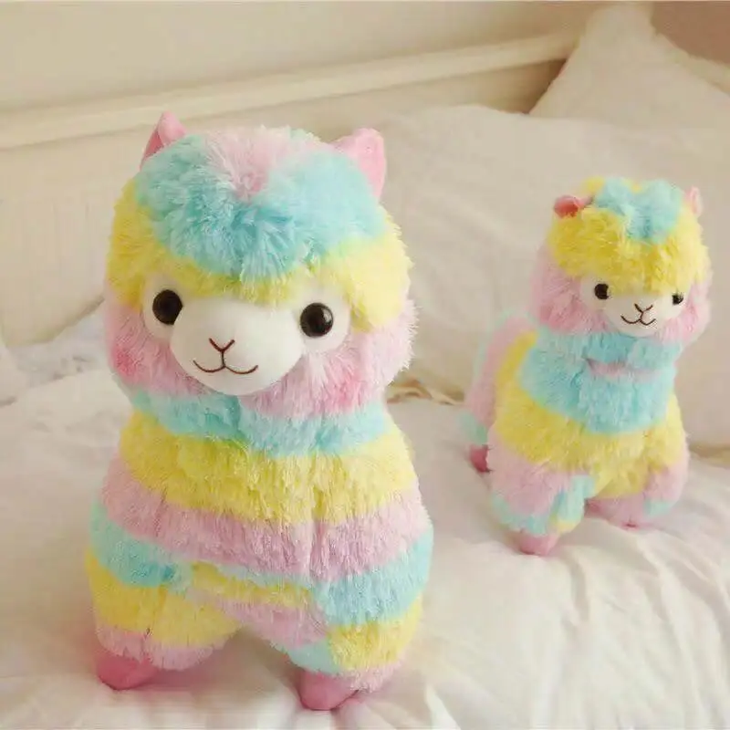 20cm Kawaii Rainbow Alpaca Soft Toy, Cute Animals Unisex Plush Doll, Stress Relief Kids Toy for Children’s Gift & Room Decor
