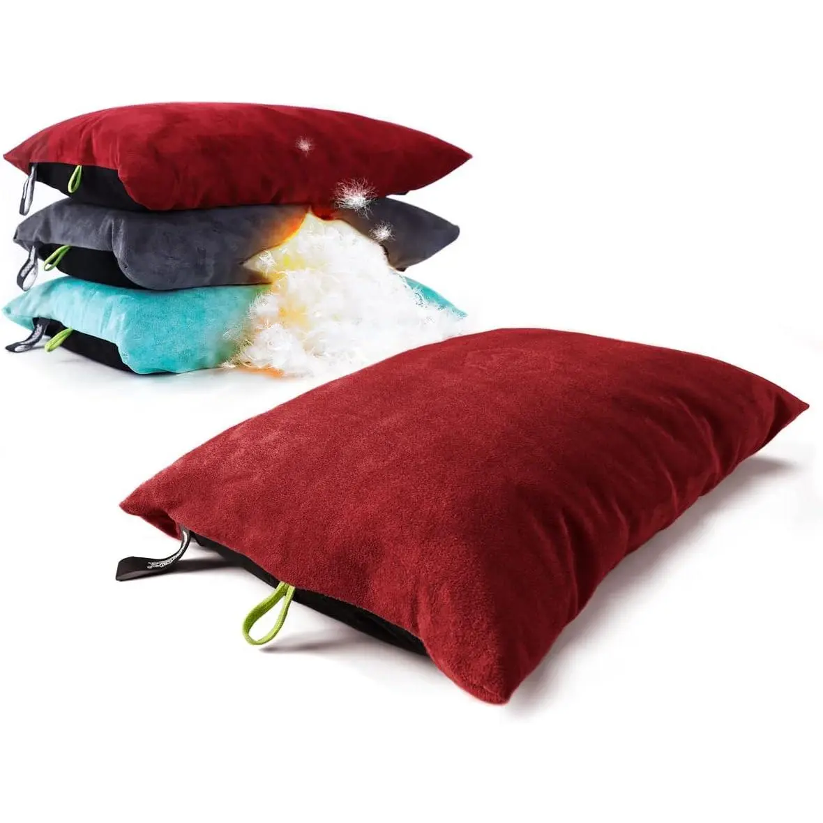 Down Filled Camping Pillow for Travel, Washable Soft Cover, Small Camp Cushion for  &  Support -The-Go, Ultralight & Compressible for Hiking Backpacking - AlpliveS2046