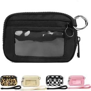 Anti-Theft RFID Nylon Wristlet, Compact Travel Wallet with Detachable Strap