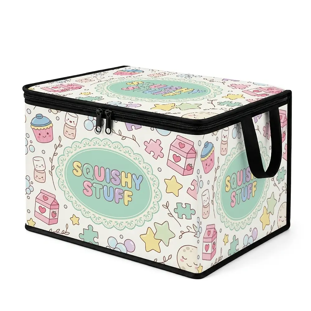 Soft Cute Macaron Color Squishy Stuff Storage Box, Large Capacity, Reusable, Foldable, Folding Boxes, Perfect for Halloween and Christmas Gifts
