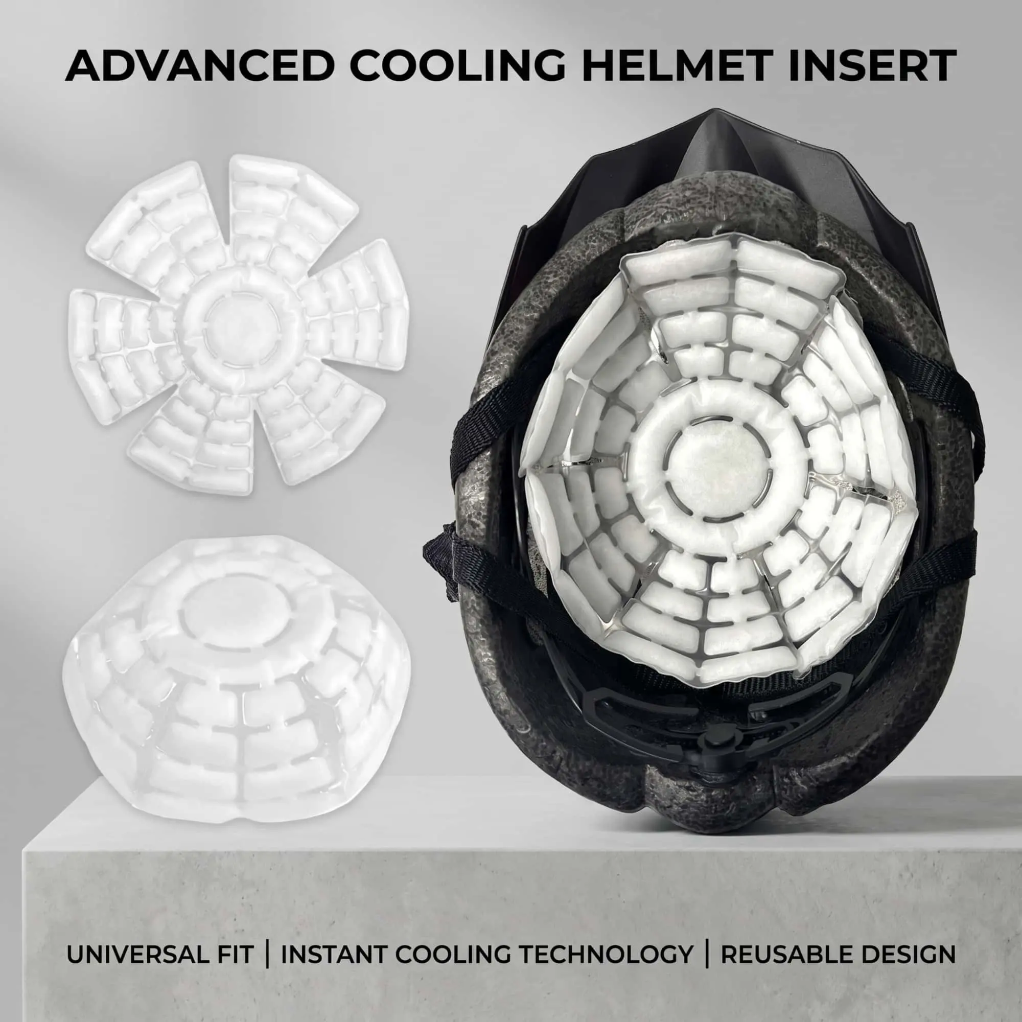 Pcm Cooling Helmet Insert Pad, Reusable Instant Cold Gel Liner, Universal Fit Hard Hat Cooler, Heat Relief for Construction, Cycling, Outdoor Use