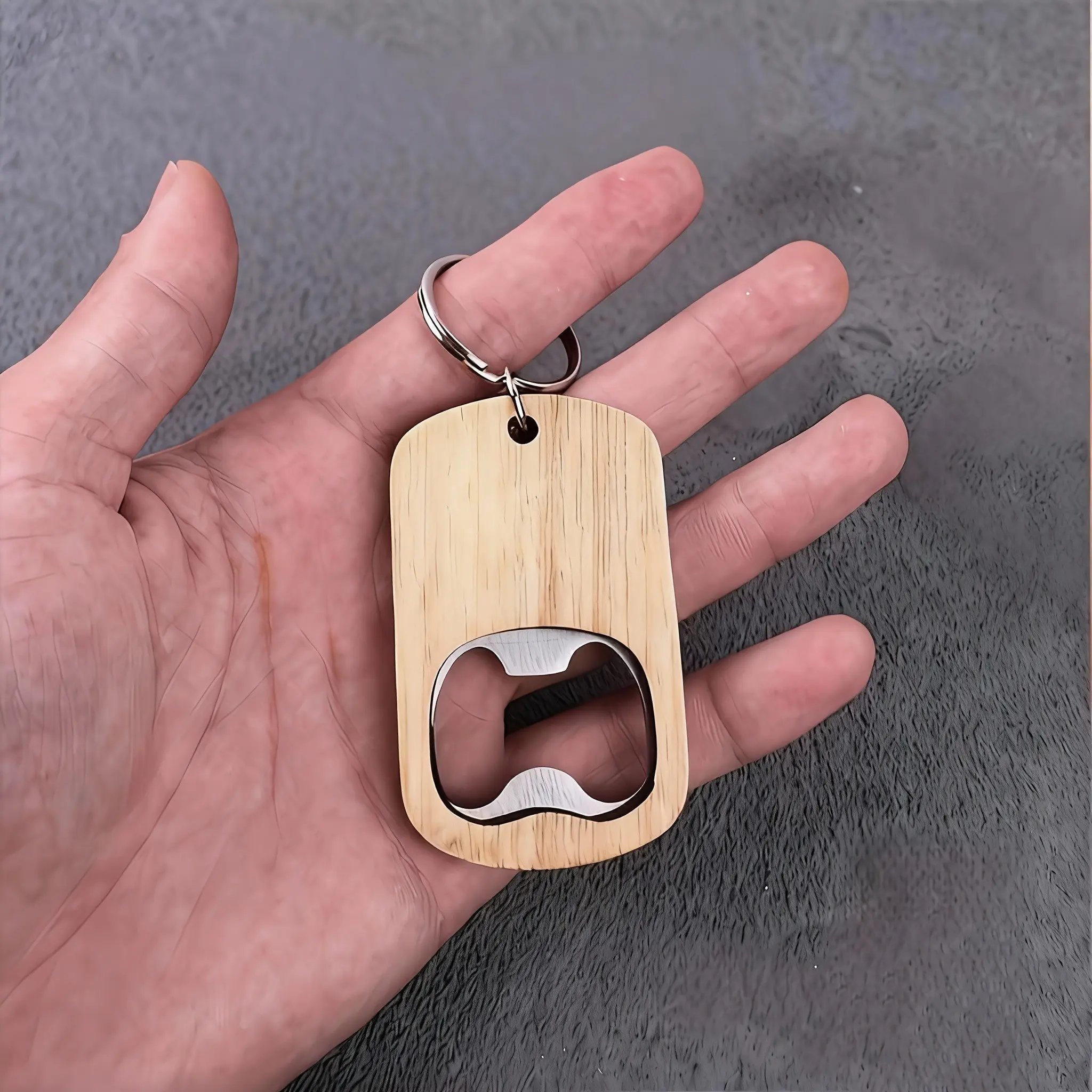 Stainless Steel Wooden Bottle Opener, Ideal for DIY Projects, Portable Bottle Cap Opener for Kitchen, Restaurant, Festive Events
