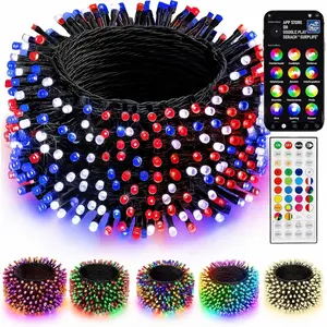 Dazzle Bright Smart Color Changing Christmas Lights, 66FT 200 LED RGB String Lights with Remote & App Controlled, Halloween 4th of July Decoration for Indoor Outdoor Holiday Xmas Tree P