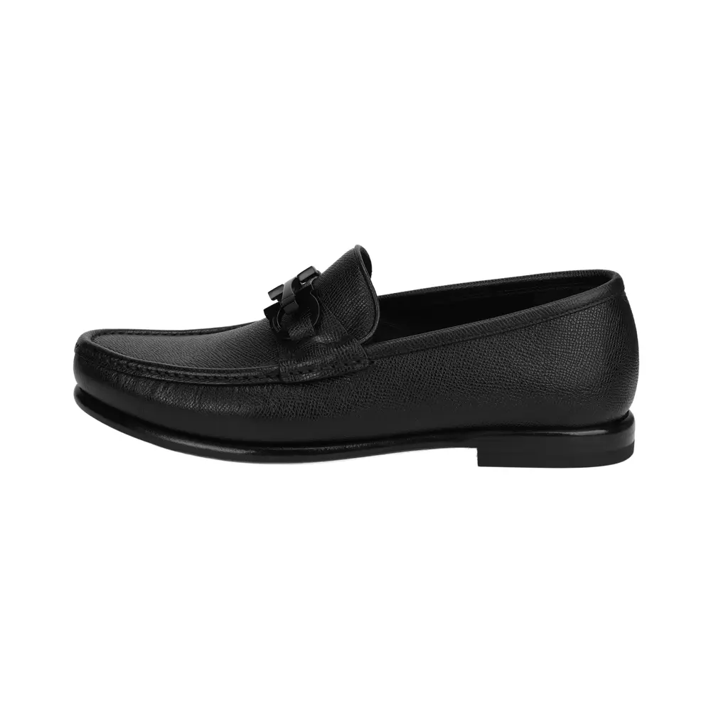 Ferragamo Crown Series Men's Casual Shoes – Comfortable and Minimalist Black Design Verifiable, with credentials and supporting global authentication