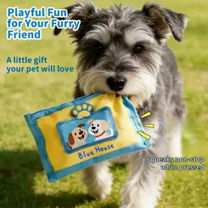 Interactive Tissue Box Dog Toy | Squeaky Snuffle Toy for Boredom Relief Interactive Tissue Box Dog Toy | Squeaky Snuffle Toy for Boredom Relief